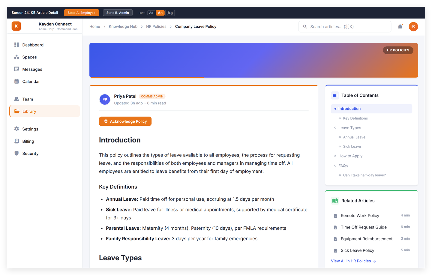 Knowledge Hub category index