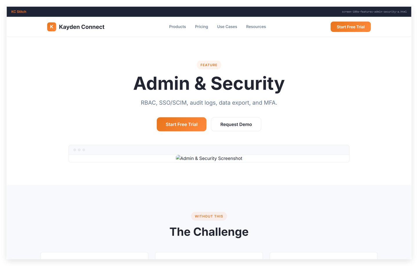 Admin security configuration with RBAC roles